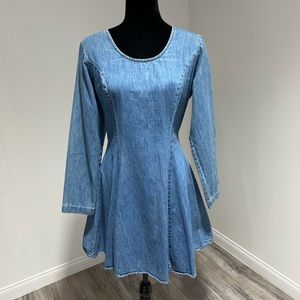 Denim Vintage Guess Fit and Flare Long SLeeve Dress